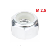 Nakrętka aluminiowa m2 din 985 samohamowana z wkładką nylonową srebrna