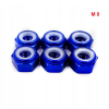 Nakrętka aluminiowa m8 din 985 samohamowana z wkładką nylonową niebieska