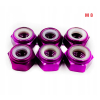 Nakrętka aluminiowa m8 din 985 samohamowana z wkładką nylonową fioletowa