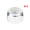Nakrętka aluminiowa m8 din 985 samohamowana z wkładką nylonową srebrna