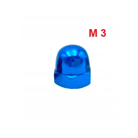 Aluminiowa nakrętka kołpakowa din 1587 m3 niebieska nakrętki aluminiowe rc