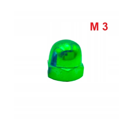 Aluminiowa nakrętka kołpakowa din 1587 m3 zielona nakrętki aluminiowe fpw