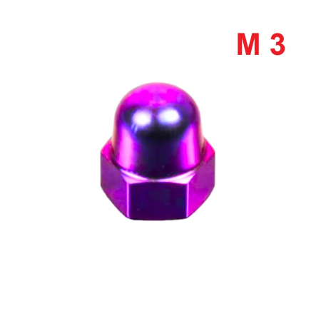 Aluminiowa nakrętka kołpakowa din 1587 m3 fioletowa nakrętki aluminiowe fpw