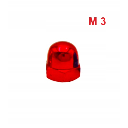 Aluminiowa nakrętka kołpakowa din 1587 m3 czerwona nakrętki aluminiowe fpw