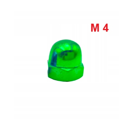 Aluminiowa nakrętka kołpakowa din 1587 m4 zielona nakrętki aluminiowe fpw
