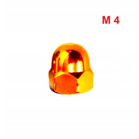 Aluminiowa nakrętka kołpakowa din 1587 m4 pomarańczowa nakrętki aluminiowe