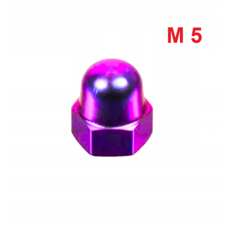 Aluminiowa nakrętka kołpakowa din 1587 m5 fioletowa nakrętki aluminiowe fpw