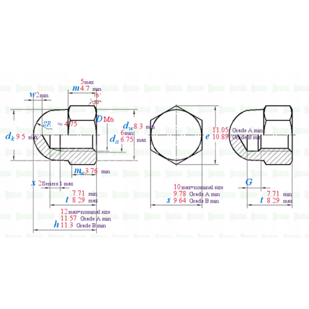 Aluminiowa nakrętka kołpakowa din 1587 m6 złota nakrętki aluminiowe rc fpw