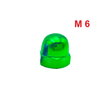 Aluminiowa nakrętka kołpakowa din 1587 m6 zielona nakrętki aluminiowe fpw