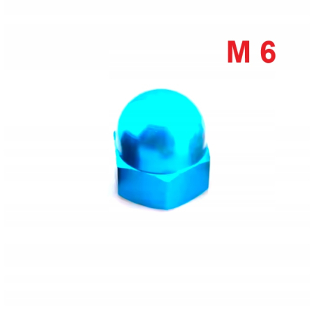 Aluminiowa nakrętka kołpakowa din 1587 m6 błękitna nakrętki aluminiowe fpw