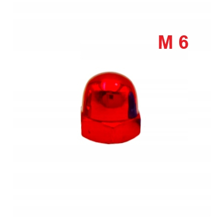 Aluminiowa nakrętka kołpakowa din 1587 m6 czerwona nakrętki aluminiowe fpw