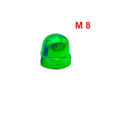 Aluminiowa nakrętka kołpakowa din 1587 m8 zielona nakrętki aluminiowe fpw