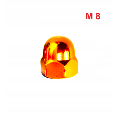 Aluminiowa nakrętka kołpakowa din 1587 m8 pomarańczowa nakrętki aluminiowe