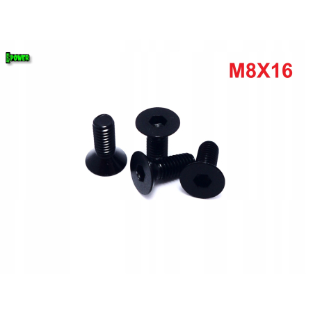 M8x16 śruba aluminiowa stożkowa imbus din 7991 śruba aluminiowa czarna