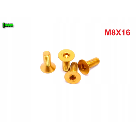 M8x16 śruba aluminiowa stożkowa imbus din 7991 śruba aluminiowa złota