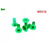 M8x16 śruba aluminiowa stożkowa imbus din 7991 śruba aluminiowa zielona
