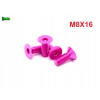 M8x16 śruba aluminiowa stożkowa imbus din 7991 śruba aluminiowa różowa