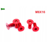 M8x16 śruba aluminiowa stożkowa imbus din 7991 śruba aluminiowa czerwona