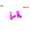 M8x20 śruba aluminiowa stożkowa imbus din 7991 śruba aluminiowa różowa