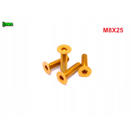 M8x25 śruba aluminiowa stożkowa imbus din 7991 śruba aluminiowa złota