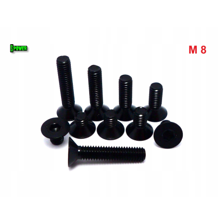 M8x30 śruba aluminiowa stożkowa imbus din 7991 śruba aluminiowa czarna