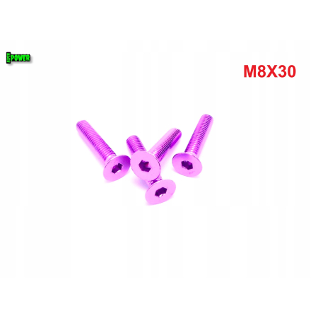 M8x30 śruba aluminiowa stożkowa imbus din 7991 śruba aluminiowa fioletowa
