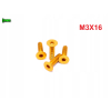 M3x16 śruba aluminiowa stożkowa imbus din 7991 śruba aluminiowa złota