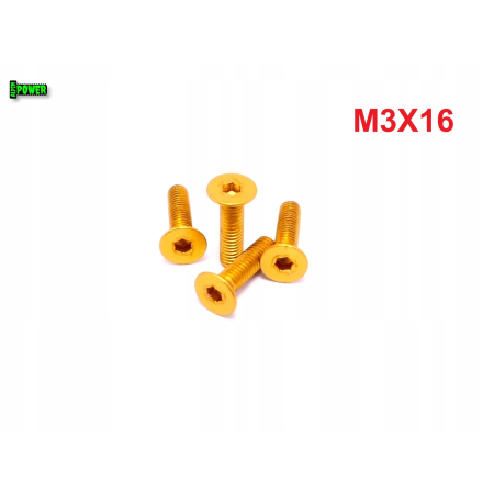 M3x16 śruba aluminiowa stożkowa imbus din 7991 śruba aluminiowa złota