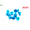 M3x6 śruba aluminiowa stożkowa imbus din 7991 śruba aluminiowa błękitna