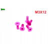 M3x12 śruba aluminiowa stożkowa imbus din 7991 śruba aluminiowa różowa