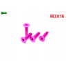 M3x16 śruba aluminiowa stożkowa imbus din 7991 śruba aluminiowa różowa