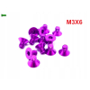 M3x6 śruba aluminiowa stożkowa imbus din 7991 śruba aluminiowa fioletowa