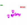 M3x8 śruba aluminiowa stożkowa imbus din 7991 śruba aluminiowa fioletowa