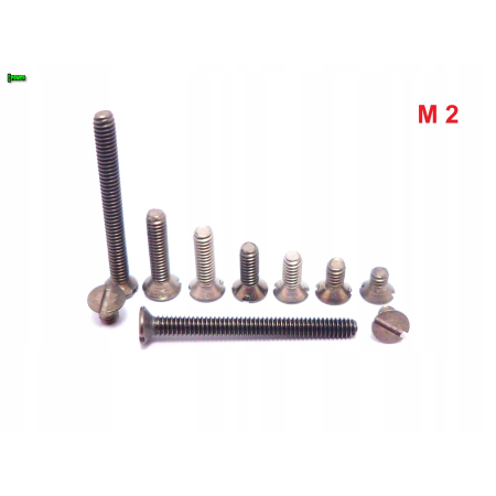 M2x14 śruba tytanowa din 963 z lbem stożkowym plaska glowica gr 2 ti
