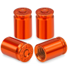 Nakrętki na wentyle czapki opon kapturki na zawory nabój łuska 9mm orange