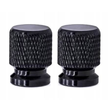 Nakrętki na wentyle czapki do opon kapturki na zawory przeciwpyłowe czarne