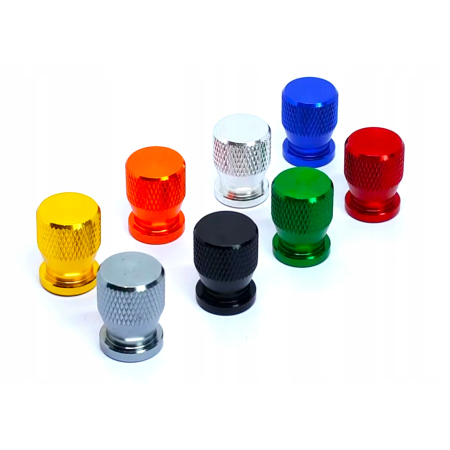 Nakrętki na wentyle czapki do opon kapturki na zawory przeciwpyłowe czarne