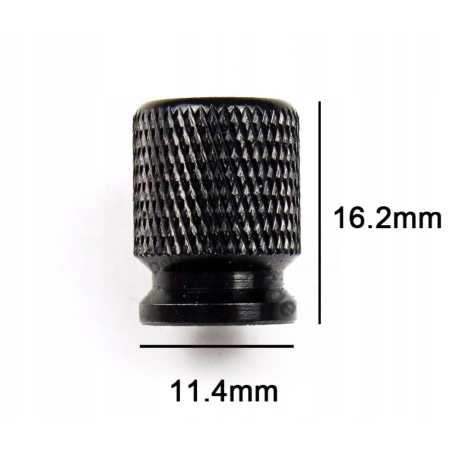 Nakrętki na wentyle czapki do opon kapturki na zawory przeciwpyłowe czarne