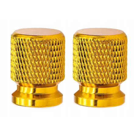 Nakrętki na wentyle czapki do opon kapturki na zawory przeciwpyłowe gold