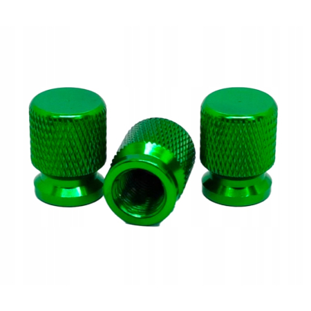 Nakrętki na wentyle czapki do opon kapturki na zawory przeciwpyłowe zielone