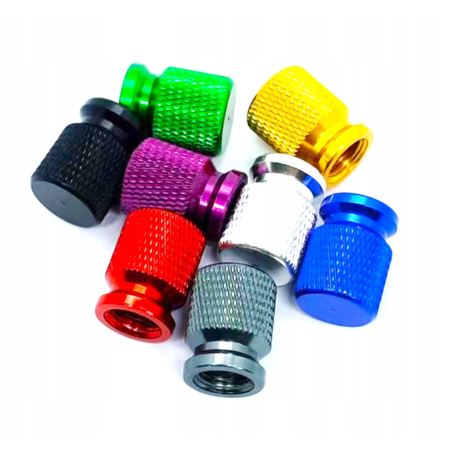 Nakrętki na wentyle czapki do opon kapturki na zawory przeciwpyłowe zielone