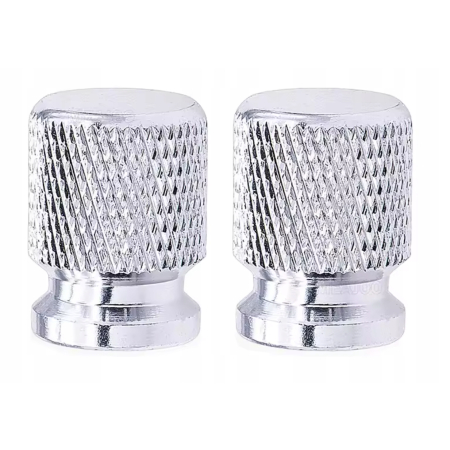 Nakrętki na wentyle czapki do opon kapturki na zawory przeciwpyłowe srebrne