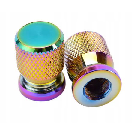 Nakrętki na wentyle czapki do opon kapturki na zawory przeciwpyłowe rainbow