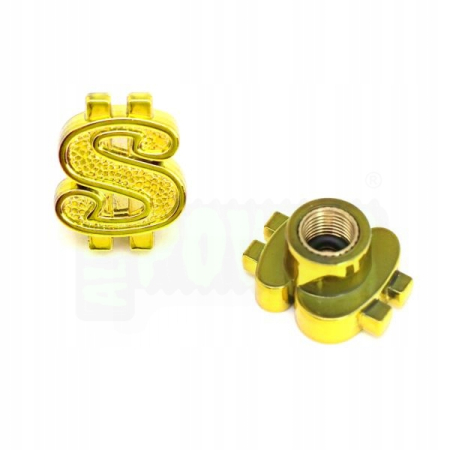 Czapki do opon kapturki na zawory przeciwpyłowe wentyle dolary złote