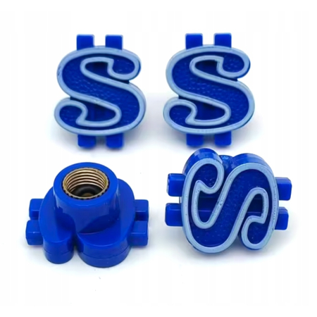 Czapki do opon kapturki na zawory przeciwpyłowe wentyle dolary niebieskie