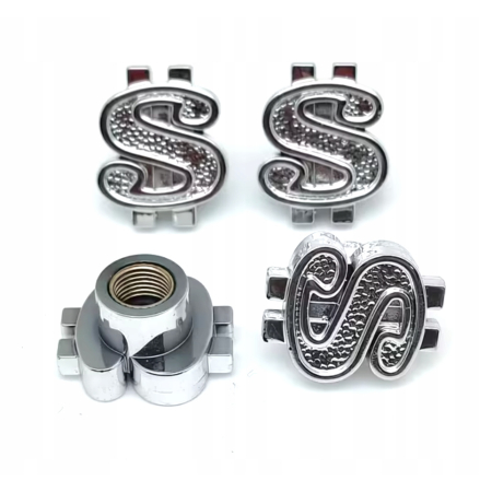 Czapki do opon kapturki na zawory przeciwpyłowe wentyle dolary srebrne