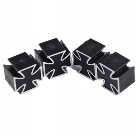 Czapki do opon kapturki na zawory osłony przeciwpyłowe wentyle krzyż czarne