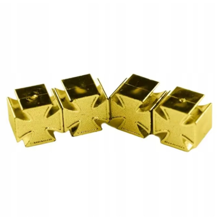 Czapki do opon kapturki na zawory osłony przeciwpyłowe wentyle krzyż złote