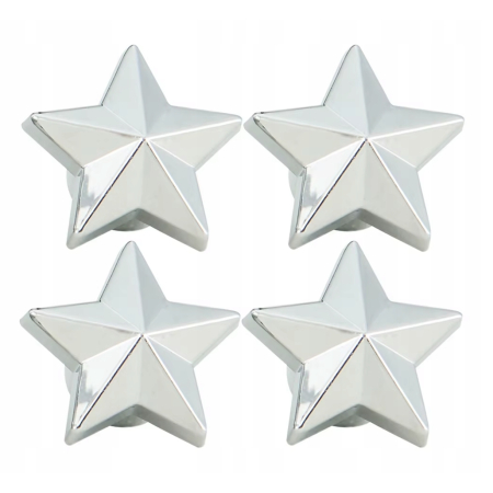 Czapki do opon kapturki na zawory przeciwpyłowe wentyle gwiazdy srebrne