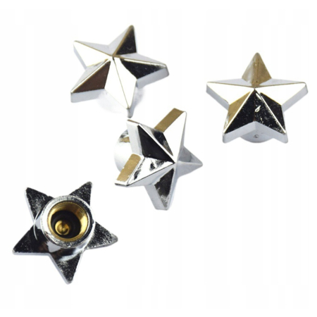 Czapki do opon kapturki na zawory przeciwpyłowe wentyle gwiazdy srebrne